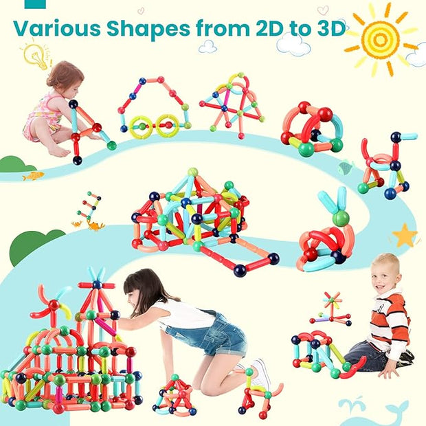 Magnetic Balls & Sticks Building Set | Educational Magnetic Construction Toys！