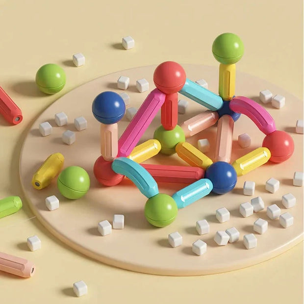 Magnetic Balls & Sticks Building Set | Educational Magnetic Construction Toys！