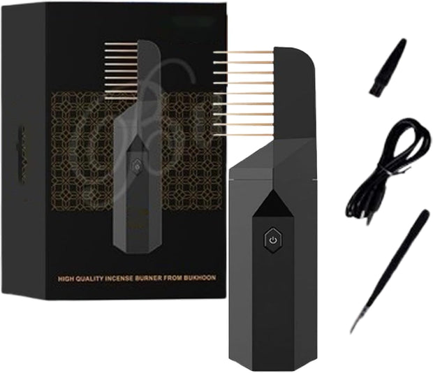 ✨ Electric Bakhoor Hair Burner Comb 🌹 | 2-in-1 Fragrance & Styling 💨 | Portable Aromatherapy Incense Burner 🔥