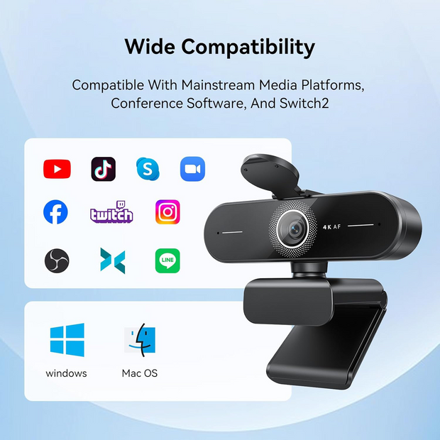 🎥Smart Camera C60E – Ultra HD 4K/2K/1080P Webcam with Auto Focus！