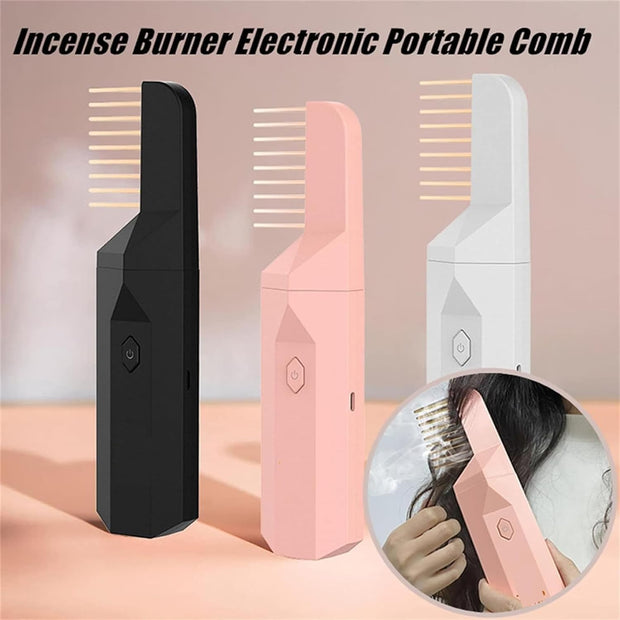 ✨ Electric Bakhoor Hair Burner Comb 🌹 | 2-in-1 Fragrance & Styling 💨 | Portable Aromatherapy Incense Burner 🔥
