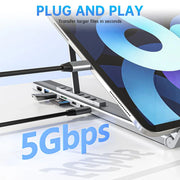 8-in-1 USB-C Laptop Stand | Docking Station & Ergonomic Riser