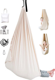 🏠 Indoor & Outdoor Sensory Swing – Relax, Spin & Play with Double-Layer Cotton Comfort! 💫