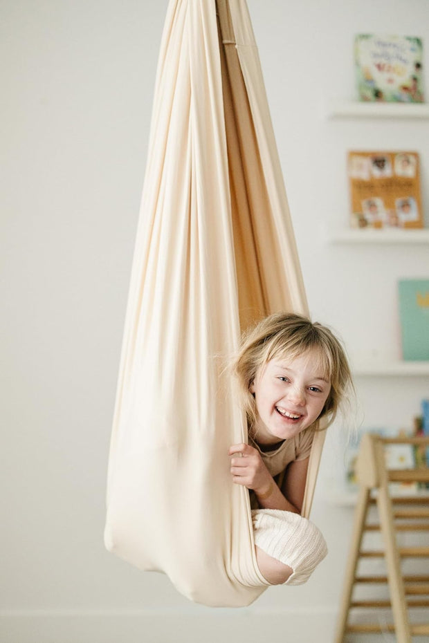 🏠 Indoor & Outdoor Sensory Swing – Relax, Spin & Play with Double-Layer Cotton Comfort! 💫