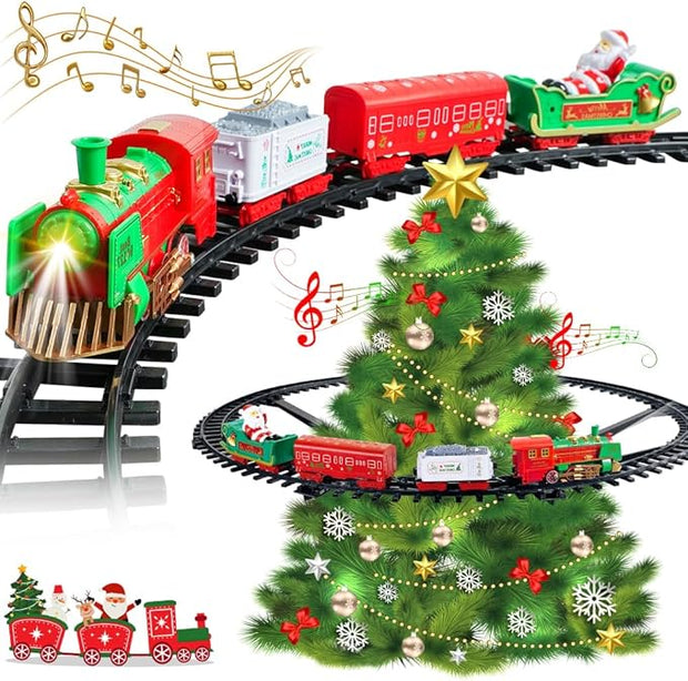 🚀Hanging Christmas Train Set | 2-in-1 Light & Sound Holiday Train Toy!