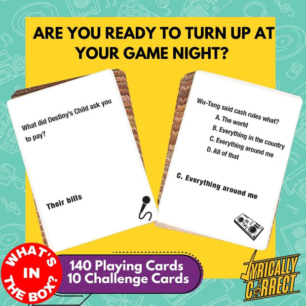 🏆 90s & 2000s Hip-Hop & R&B Trivia Edition – Classic Lyrics & Challenge Cards Game