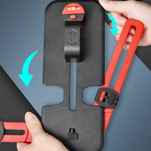 🎯 Picture Hanging Tool with Bubble Level 🖼️ Easy Frame & Wall Hanging Kit | Perfect Photo Frame Leveling Tool for Home Decoration (Black & Red)