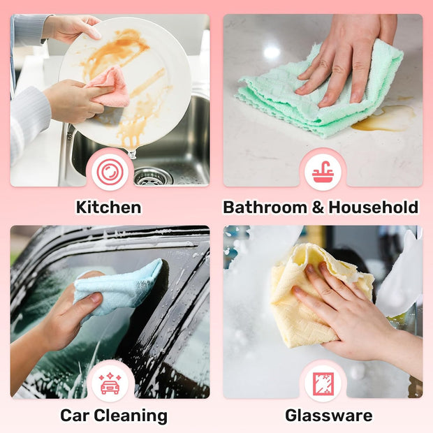 Microfiber Cleaning Cloth Roll – 75-Pack Tear-Off Towels | Reusable, Scratch-Free Dishcloth
