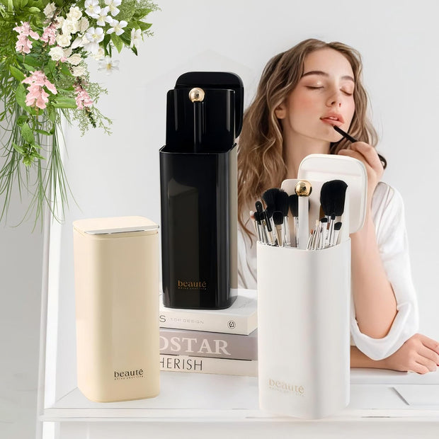 💄 Smart Glam Organizer – Automatic Lift Makeup Brush Holder