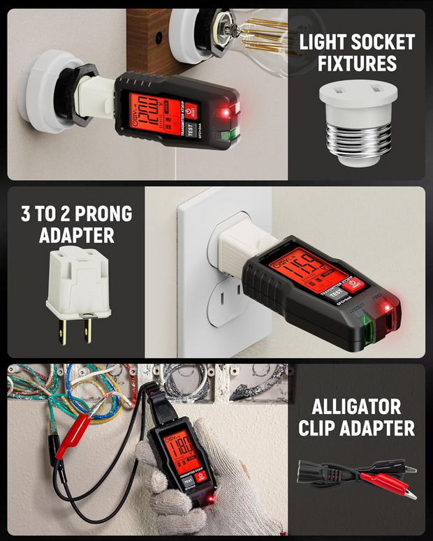 Circuit Breaker Finder – LCD Display, GFCI Tester, NCV Detection & Flashlight