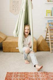 🏠 Indoor & Outdoor Sensory Swing – Relax, Spin & Play with Double-Layer Cotton Comfort! 💫