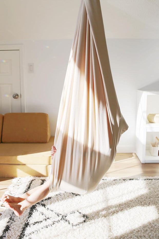 🏠 Indoor & Outdoor Sensory Swing – Relax, Spin & Play with Double-Layer Cotton Comfort! 💫