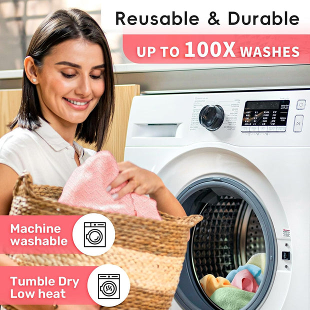 Microfiber Cleaning Cloth Roll – 75-Pack Tear-Off Towels | Reusable, Scratch-Free Dishcloth