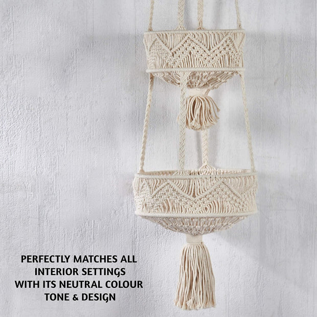 🌿 Macrame Storage for Fruits, Veggies & Plants ！