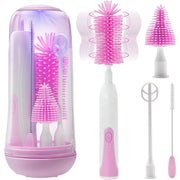 Electric Baby Bottle Brush Cleaner Set | Portable Travel Bottle Washer · Waterproof