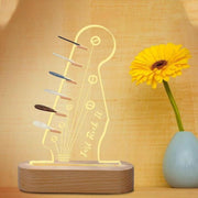 Guitar Pick Holder – LED Illuminated Guitar Pick Display with Wooden Base