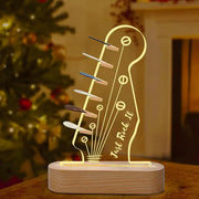 Guitar Pick Holder – LED Illuminated Guitar Pick Display with Wooden Base