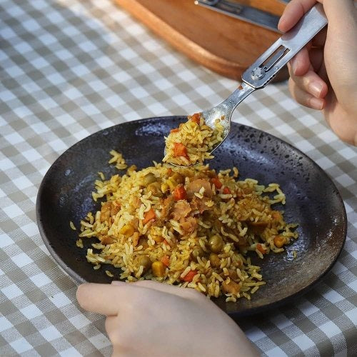 3-in-1 Camping Utensil – Detachable Knife, Fork & Spoon Set | Portable Stainless Steel Outdoor Cutlery